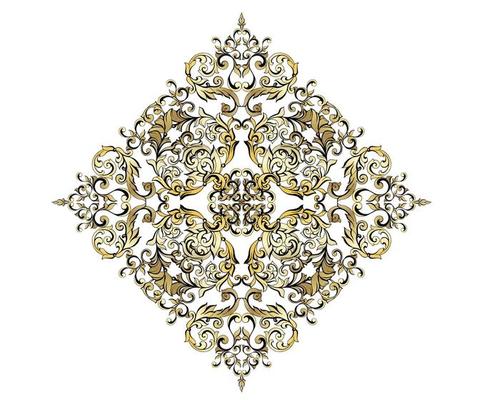 Vector damask vintage baroque scroll ornament swirl. Victorian monogram heraldic shield swirl. Retro floral leaf pattern border foliage antique  acanthus calligraphy engraved tattoo.Tile decor element