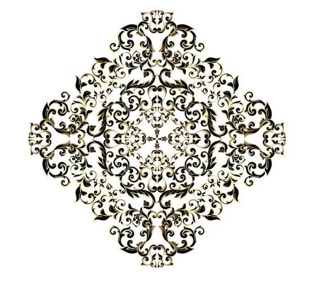 Vector damask vintage baroque scroll ornament swirl. Victorian monogram heraldic shield swirl. Retro floral leaf pattern border foliage antique  acanthus calligraphy engraved tattoo.Tile decor element