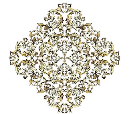 Vector damask vintage baroque scroll ornament swirl. Victorian monogram heraldic shield swirl. Retro floral leaf pattern border foliage antique  acanthus calligraphy engraved tattoo.Tile decor element