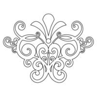 Vector damask vintage baroque scroll ornament swirl. Victorian monogram heraldic shield swirl. Retro floral leaf pattern border foliage antique  acanthus calligraphy engraved tattoo.Tile decor element