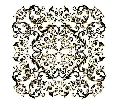 Vector damask vintage baroque scroll ornament swirl. Victorian monogram heraldic shield swirl. Retro floral leaf pattern border foliage antique  acanthus calligraphy engraved tattoo.Tile decor element
