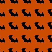 Halloween flying bat.  Vampire vector bat. Dark silhouette of bats flying in a flat style. Seamless pattern. Halloween background.