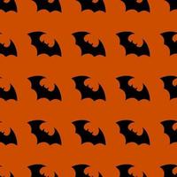 Halloween flying bat.  Vampire vector bat. Dark silhouette of bats flying in a flat style. Seamless pattern. Halloween background.