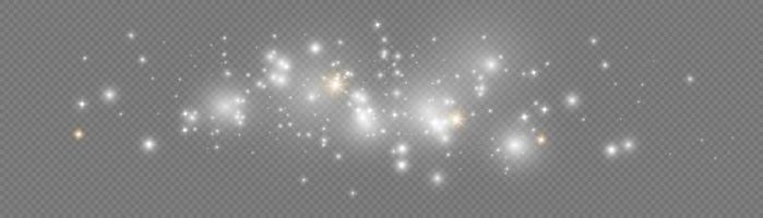 efecto de fondo de partículas de brillo blanco vectorial para tarjeta rica de saludo de lujo. efecto de luz especial de brillo de chispas blancas. textura brillante. chispas de polvo de estrellas en una explosión sobre un fondo negro. vector