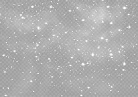 Snow and wind. Vector heavy snowfall, snowflakes in various shapes and forms. Many white cold flakes elements. White snowflakes are flying in the air. snow background.