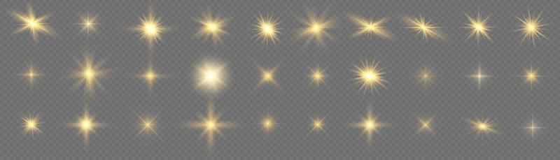 Glow isolated white light effect set, lens flare, explosion, glitter, line, sun flash, spark and stars. Abstract special effect element design. Shine ray with lightning