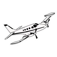 small aircraft black and white vector design