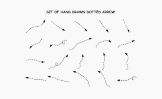 set of Hand Drawn Dotted Arrow vector