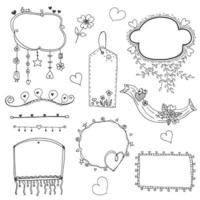 Doodle cute frame vector design