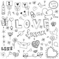 Doodle element of love concept vector design