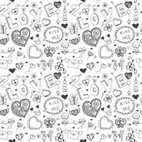 Love you romantic hand drawn lettering text with doodle drawings. 8048885  Vector Art at Vecteezy