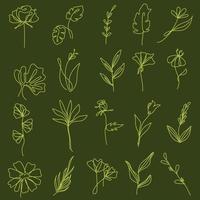 Flower doodle freehand drawing vector set