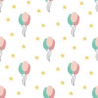 birthday party design pattern. Balloons celebration seamless pattern vector