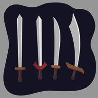 Four Swords in Different Shapes and Origins vector