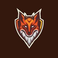 logotipo de vector de esport de zorro naranja