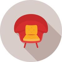 Stylish Chair Flat Long Shadow Icon vector