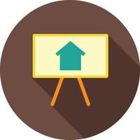 Drawing of House Flat Long Shadow Icon vector