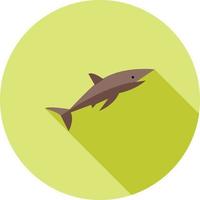 Shark II Flat Long Shadow Icon vector