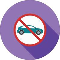 No Parking Zone Flat Long Shadow Icon vector