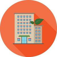 Eco friendly Building Flat Long Shadow Icon vector