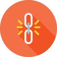 Link Building Flat Long Shadow Icon vector