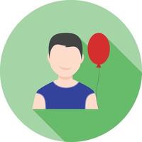 Holding balloons Flat Long Shadow Icon vector