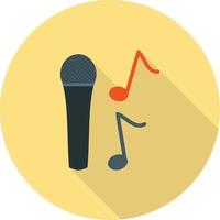 Singing on Mic Flat Long Shadow Icon vector