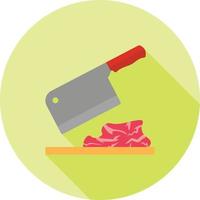 Meat Cutting Flat Long Shadow Icon vector