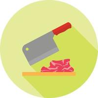 icono de sombra larga plana de corte de carne vector