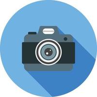 DSLR Camera Flat Long Shadow Icon vector