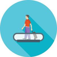 Horizontal Escalator Flat Long Shadow Icon vector