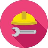 Icono de sombra larga plana de herramientas de construcción vector