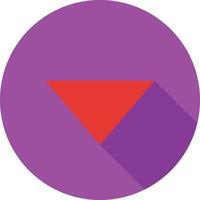 flecha triangular hacia abajo icono de sombra larga plana vector