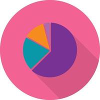 Pie Chart Flat Long Shadow Icon vector