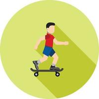 Skate Boarding Flat Long Shadow Icon vector