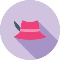 Woman's Hat Flat Long Shadow Icon vector