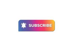 Subscribe Button with Bell Icon isolated on white background vector