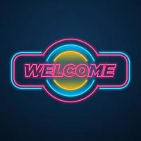 welcome neon sign style effect vector