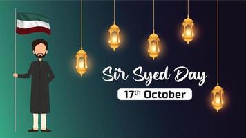 Sir Syed Day Illustration vector