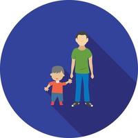 Standing with child Flat Long Shadow Icon vector