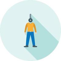 Key Person Flat Long Shadow Icon vector