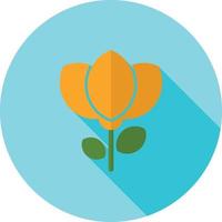 Flower Flat Long Shadow Icon vector