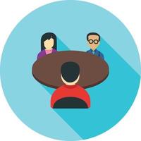 Panel Interview Flat Long Shadow Icon vector