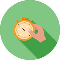 Holding Stopwatch Flat Long Shadow Icon vector