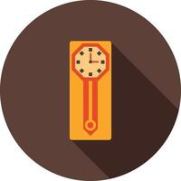 Wall Clock Flat Long Shadow Icon vector