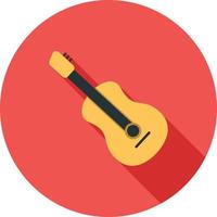 Guitar Flat Long Shadow Icon vector