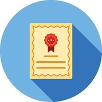 Certification Flat Long Shadow Icon vector