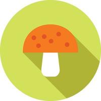 Mushroom Flat Long Shadow Icon vector