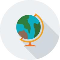 Globe Flat Long Shadow Icon vector