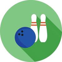 Bowling Flat Long Shadow Icon vector